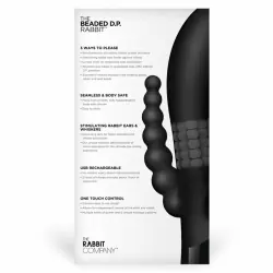 Ротационный вибромассажёр с двойным проникновением The Rabbit Company Beaded Dp Rabbit Black – чёрный