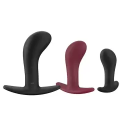 Набор анальных пробок Fun Factory пробок Bootie, 3 размера, черный, бордовый