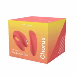 Сенсорный вибратор для пар We-Vibe Chorus Coral, с пультом Д/У, 7,8 см, силикон, коралловый