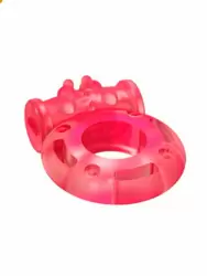 Набор: Виброкольцо Luxe Vibro Ужас альпиниста, диаметр 3,3 см, фуксия + презерватив 1 шт.