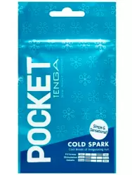 Нереалистичный мастурбатор Tenga Pocket Cold Spark, 7,5 см, ТПЕ, голубой