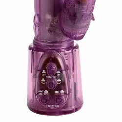 Вибромассажер Power Gem с клиторальным стимулятором в форме птички – фиолетовый
