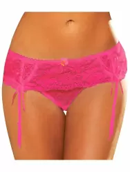 Трусики с подвязками для чулок Hustler – розовый, S/M