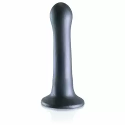 Изогнутый фаллоимитатор Shots toys Ultra Soft, 18 см, силикон, серый 