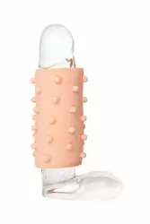 Длинная насадка с дополнительной стимуляцией для женщины ToyFa XLover Soft booster – телесный 