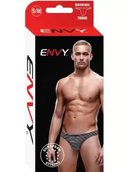 Черно-белые тонги, трусы мужские в полоску - S/M