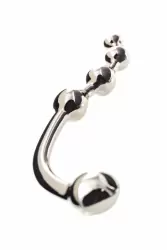 Двойной анальный стимулятор TOYFA - серебристый