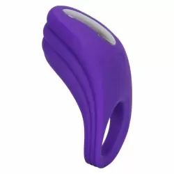 Ребристое эрекционное виброкольцо Silicone Rechargeable Passion Enhancer, 10 режимов, диаметр 2,5 см, фиолетовый