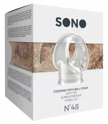 Эрекционное кольцо No.48 - Cockring with Ball Strap, с подхватом мошонки, диаметр 4 см