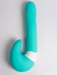 Изогнутый вибратор Youvic, 23,9 см, 10 режимов, силикон, бирюзовый