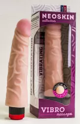 Большой вибромассажер реалистик NeoSkin 20 x 4,6 см – телесный