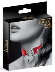 Элегантный чокер Concorde COLLIER PENDENTIF COEUR ROUGE, с металлическим замочком в виде сердца, 34 см, красный