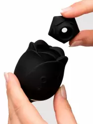 Бесконтактный стимулятор клитора Fifty Shades of Grey Dark Blushing Rose, 4 скорости, в форме розы, черный