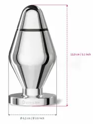 Анальный стимулятор Mystim John XL, для подключения к источнику электроимпульсов, 13 см, серебристый