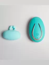 Вибратор для орального секса Youvic 4,9 см, с пультом Д/У, силикон, бирюзовый