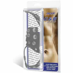 Кольцо и болстретчер из экокожи на металлических клепках Blueline – чёрный