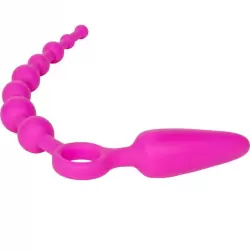 Анальная пробка-цепочка с вибрацией Booty Double Dare – розовый