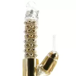 Вибромассажер Хай-Тек Extreme Pure Gold Dual Stim с ротацией – золотистый