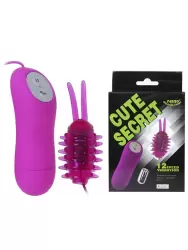 Виброяйцо Cute Secret с насадкой «Букашка» и проводным пультом управления – розовый