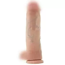 Фаллоимитатор-реалистик с мошонкой 12 Cock with Balls на присоске – телесный