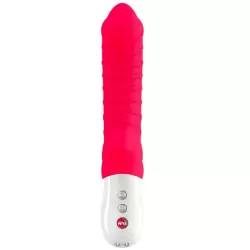 Крупный вибратор Fun Factory Tiger G5, 22,5 см, ребристый, красный