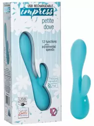 Вибромассажер со стимулятором клитора Impress Petite Dove перезаряжаемый – голубой