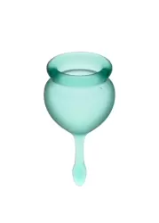 Набор менструальных чаш Satisfyer Feel good Menstrual Cup, 15 и 20 мл, силикон, зеленый