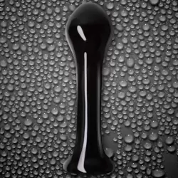 Анальный стимулятор из стекла Crystal Droplets – черный