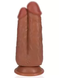 Двойной реалистичный фалоимитатор Two in One Dildo Shots Toys, с двумя головками, 15,2 см