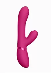 Вибратор-кролик Tani c функцией имитации движения пальцев для двойной стимуляции точки G/P, розовый