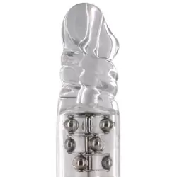 Высокотехнологичный вибромассажер Eclipse Ultra 7 Beaver с ротацией – прозрачный