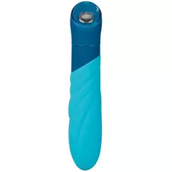 Дизайнерский вибратор Vela с элегантным рельефом - Blue