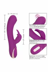 Изогнутый вибратор-кролик Jack Rabbit Signature Thumping, 22,8 см, 7 режимов, силикон, фиолетовый