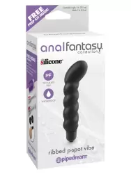 Ребристый стимулятор простаты Ribbed P-Spot Vibe с вибрацией – черный