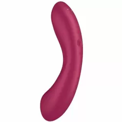 Изогнутый вибратор Satisfyer Curvy Trinity 1, с двумя моторами, 17,4 см, красный