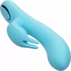 Изогнутый вибратор-кролик AZURE COLLECTION - BUNNY G, 22,8 см, силикон, голубой