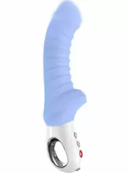 Крупный вибратор Fun Factory Tiger G5, 22,5 см, ребристый, голубой