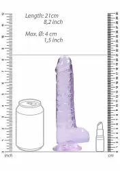 Фалоимитатор из эластомера 21 см. Realistic Dildo With Balls (фиолетовый)