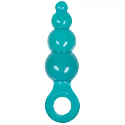 Анальная пробка с кольцом Jolie Ripples Small – голубая