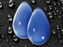 Вагинальные шарики большие из стекла Crystal Glass - Blue