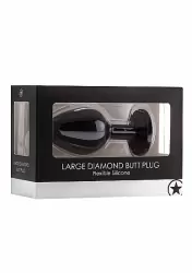 Анальная пробка с кристаллом Regular Diamond Butt Plug (Large) черная