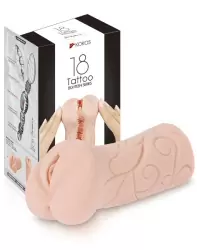 Декорированный мастурбатор-вагина Tattoo с крупной рельефной точкой G – телесный 