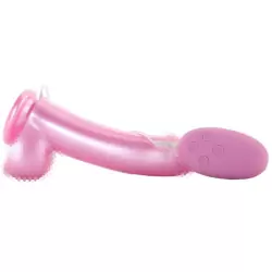 Вибратор Lollies Sugardaddy с присоской и выносным пультом - розовый