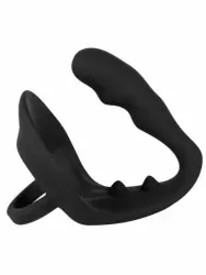 Стимулятор простаты Orion Penisring, с эрекционным кольцом и подхватом мошонки, 9 см, силикон, черный