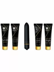 Подарочный набор Naughty Geisha, 5 предметов: возбуждающие крема, лубрикант, вибропуля