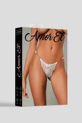 Ажурные стринги с цепью, Amor El, размер L, белые