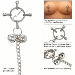 Металлические зажимы для сосков на цепочке -PT NP PRESS W/BELL