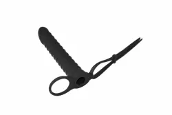 Вибронасадка для двойного проникновения Pure Passion Rori, черная