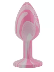 Анальная пробка Kanikule, с ограничителем в форме кристалла, размер S, светло-розовая