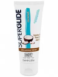 Съедобный лубрикант Super Glide Coconut на водной основе - 75 мл